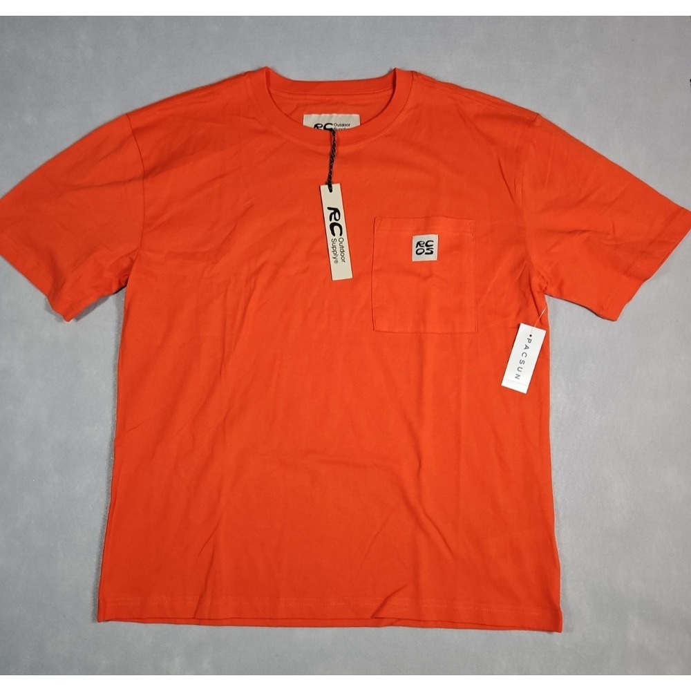 Reese Cooper Outdoor Supply RCOS Mens Orange Pocket T Shirt Size Medium NWT